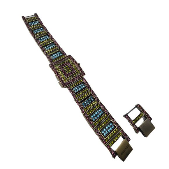 Heidi Daus "Changeable Art" Pave' Crystal Reversible Watch/Bracelet New Battery - Picture 7 of 8